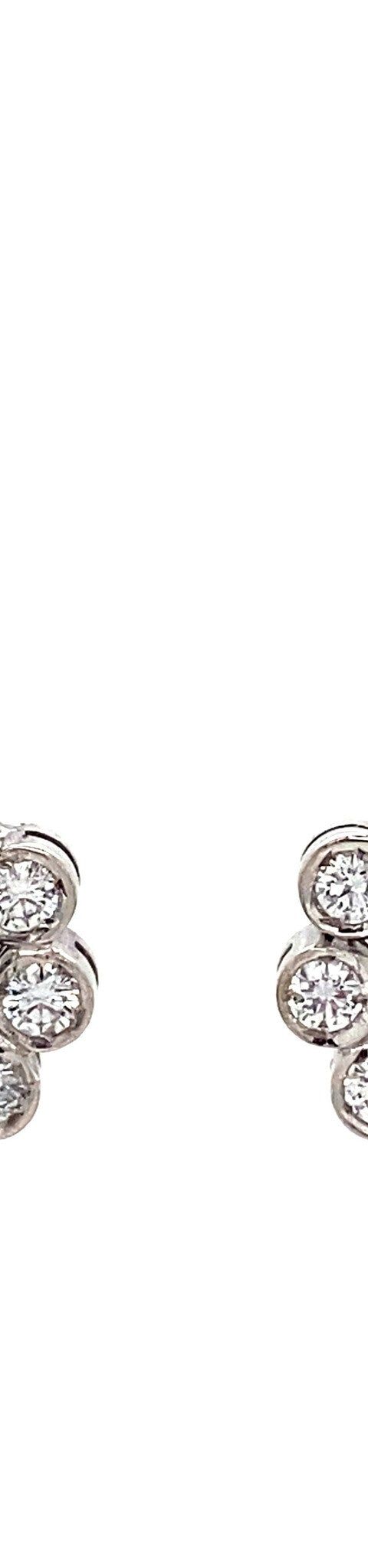 Vintage 18K White Gold Drop Earrings with Sapphire and Diamond